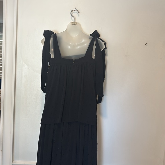 Happy Nature Black Maxi Layered Dress Full Length XXS NWT - Picture 7 of 8